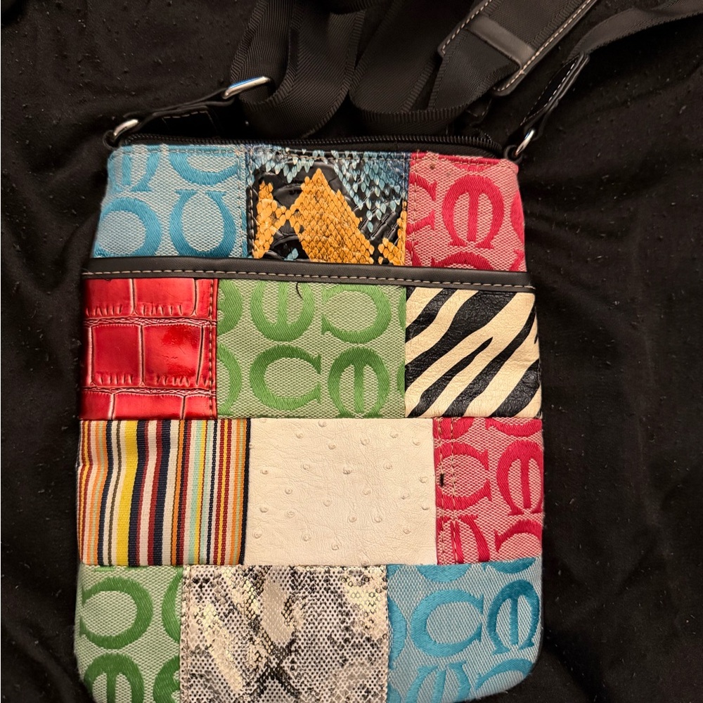 Vibrant Patchwork Crossbody Bag (C) - image 1